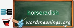 WordMeaning blackboard for horseradish